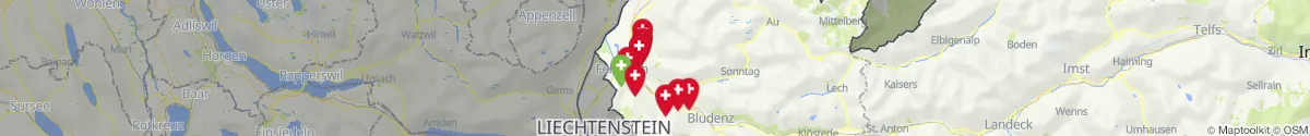 Map view for Pharmacies emergency services nearby Dünserberg (Feldkirch, Vorarlberg)